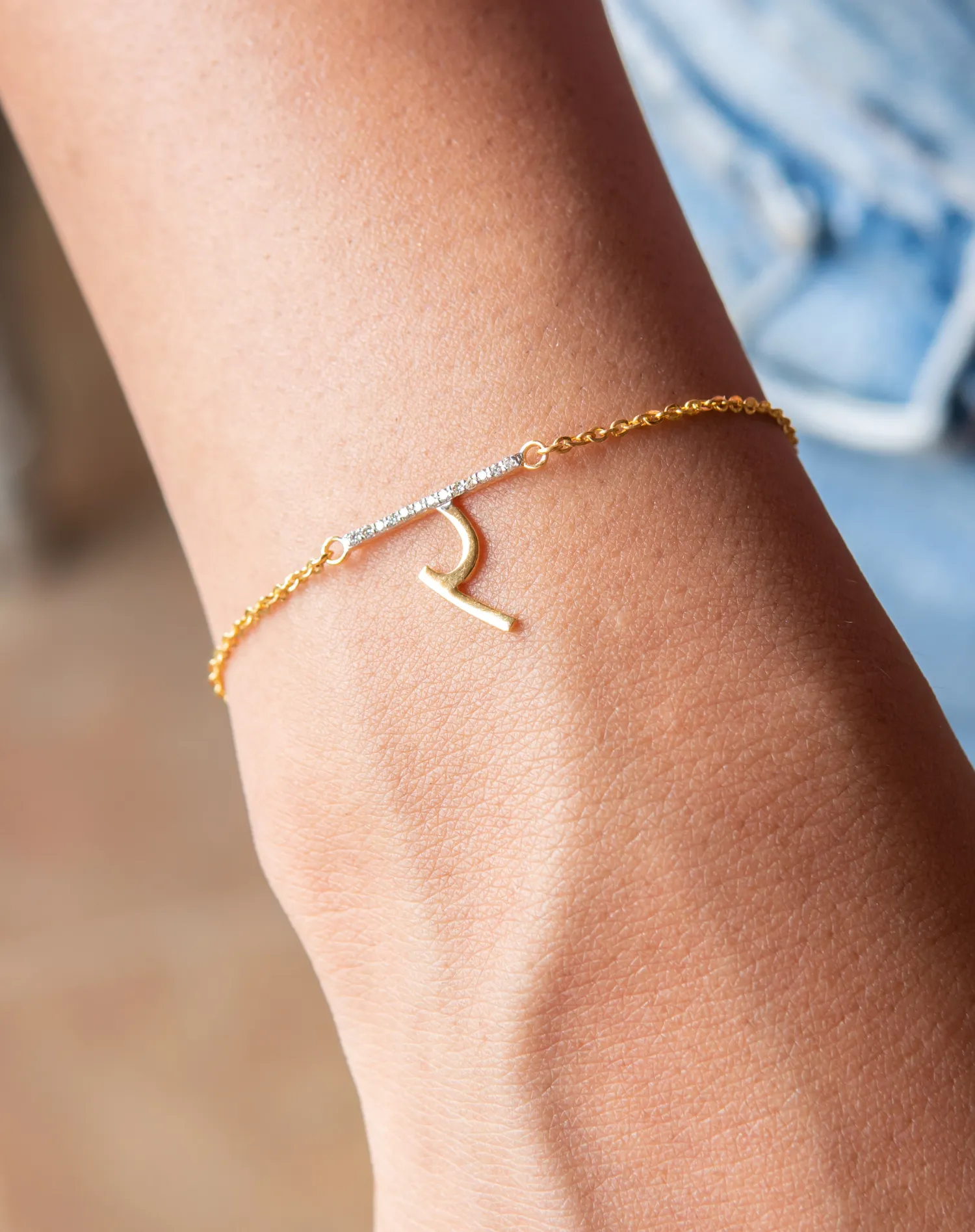 Diamond Letter Bracelet