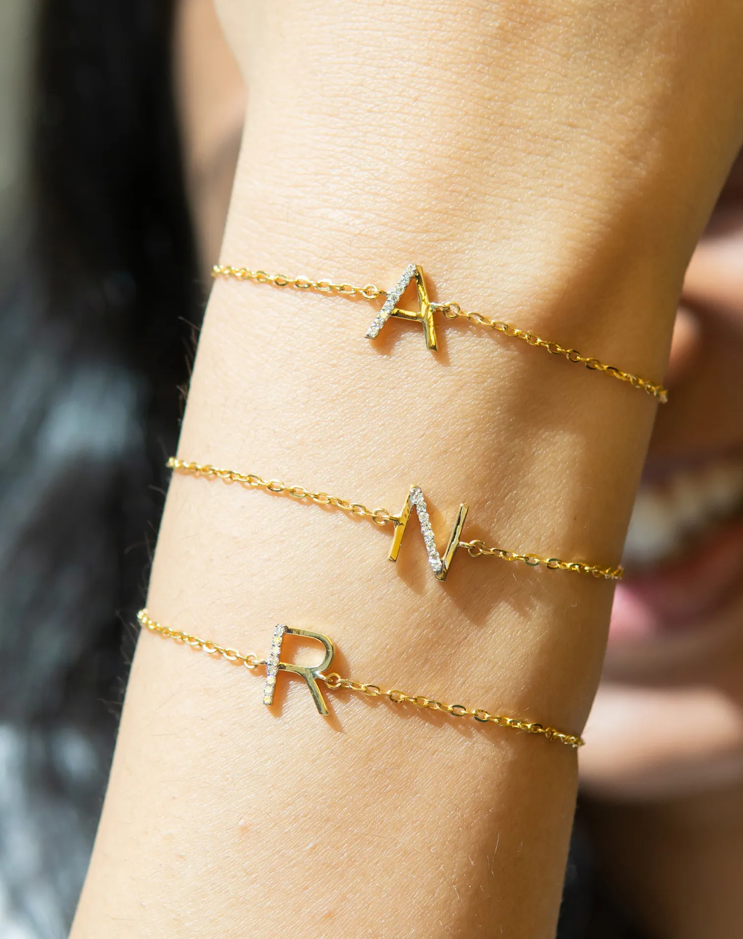 Diamond Letter Bracelet