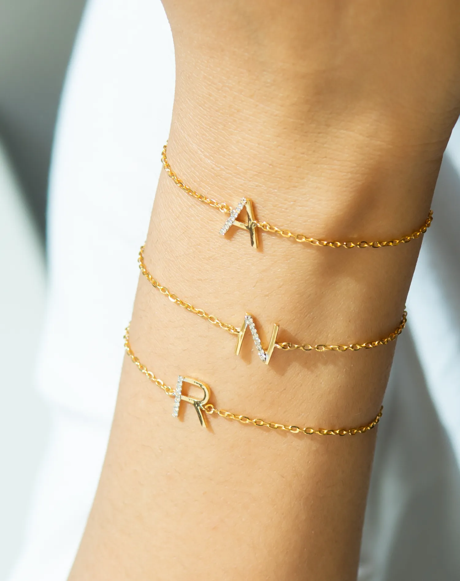 Diamond Letter Bracelet