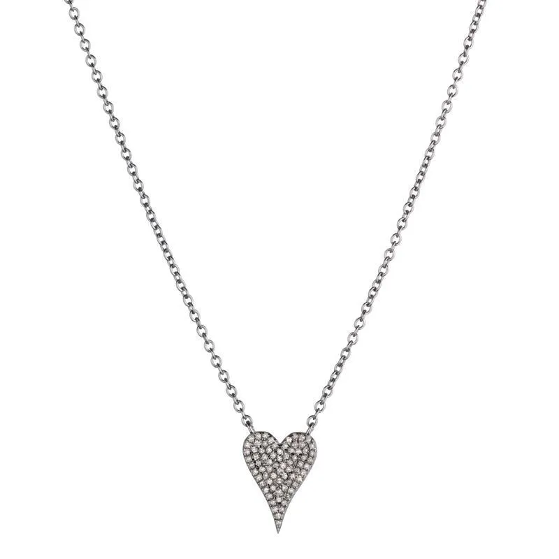 Diamond Pavé Small Heart Necklace