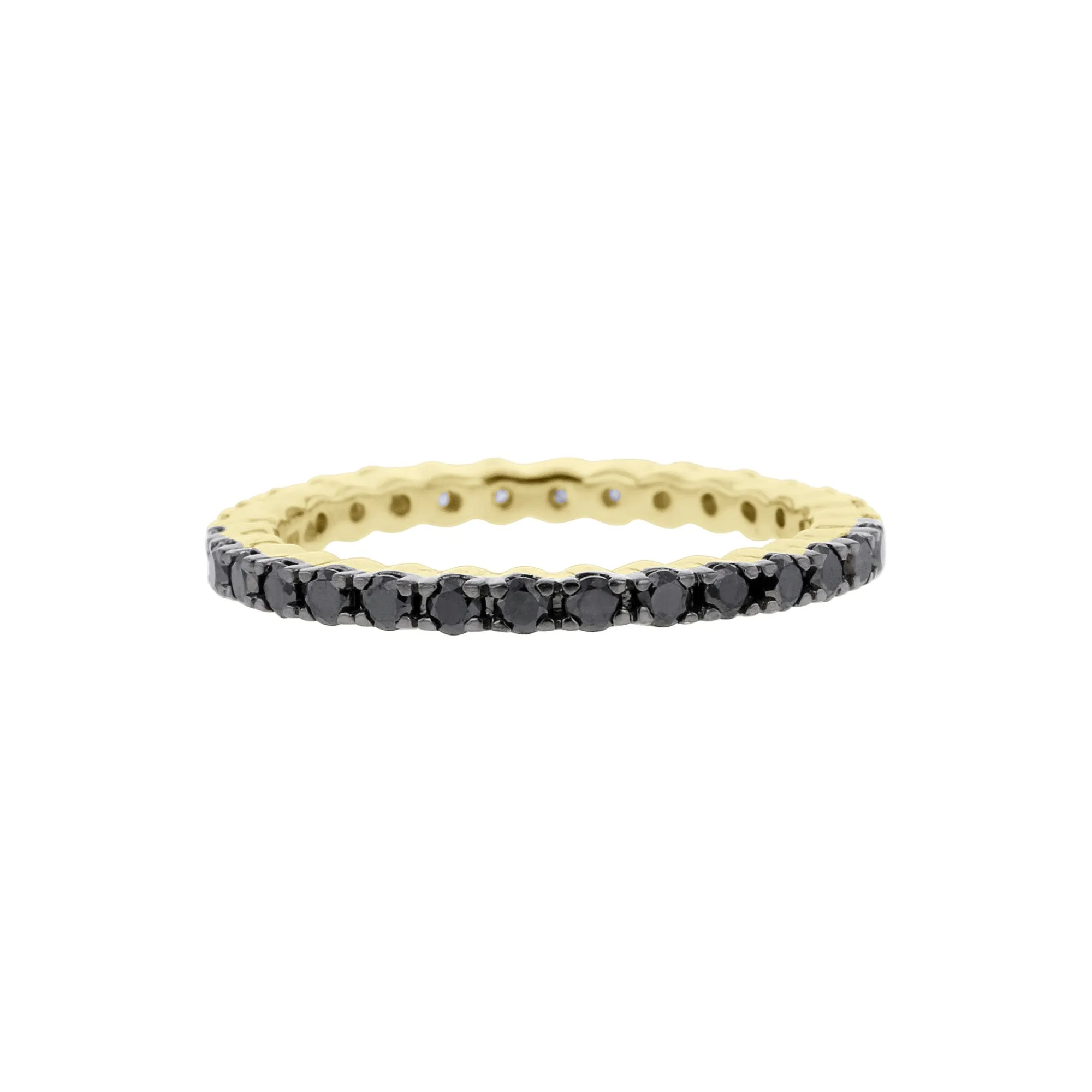 Duo Black and White Eternity Diamond Ring