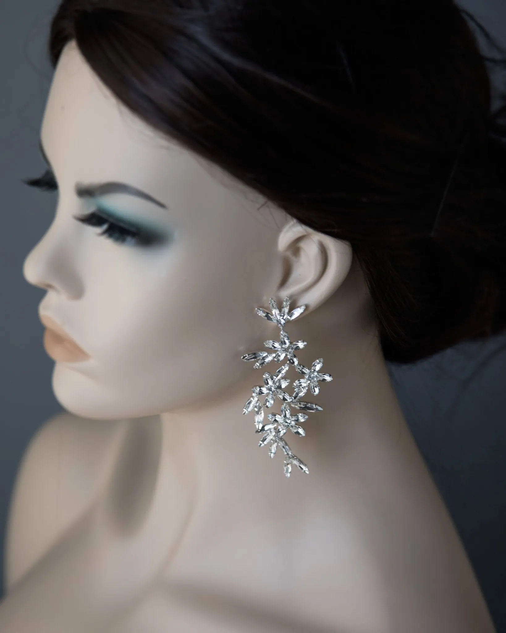 Elongated Marquise Statement Earrings