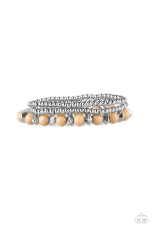 Epic Escape Brown and Silver Bracelet Set - Paparazzi Accessories