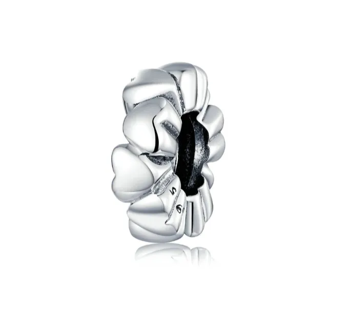 Eternity Heart Halo Spacer Bead 925 Sterling Silver