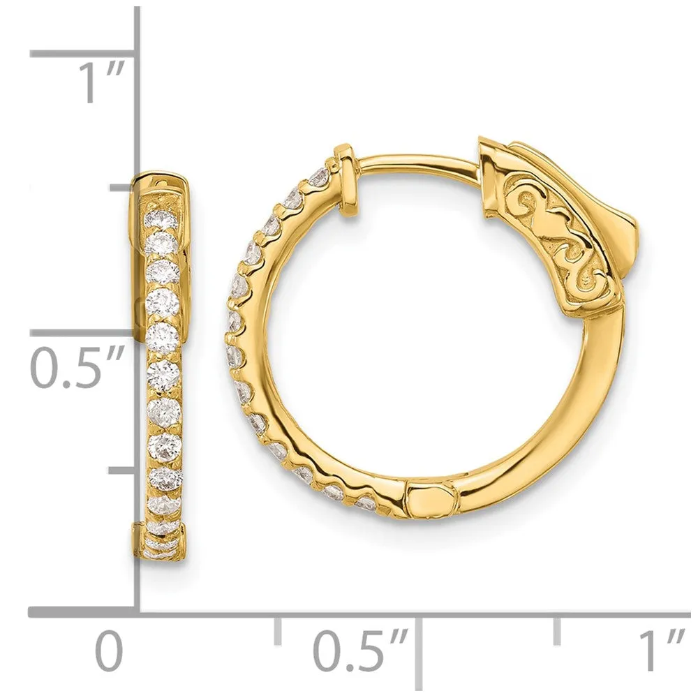 Gold 0.40ct 26-1.5mm Round Hoop with Safety Clasp Diamond Earrings - Model XE3255AA