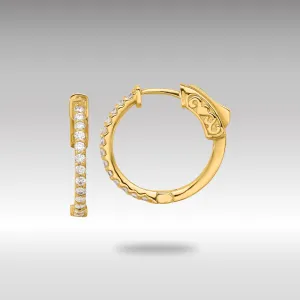 Gold 0.40ct 26-1.5mm Round Hoop with Safety Clasp Diamond Earrings - Model XE3255AA