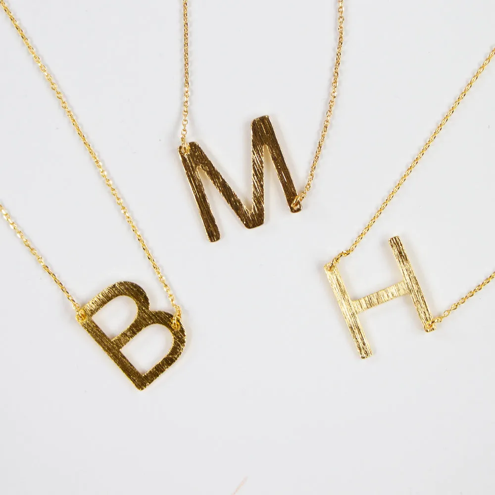 Gold Big Letter Necklace