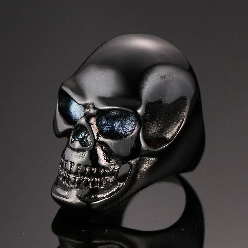 Gothic Men's Biker Titanium Steel Ring Fashion Black Skull Cool Man Finger Rings