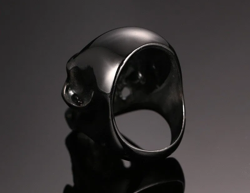 Gothic Men's Biker Titanium Steel Ring Fashion Black Skull Cool Man Finger Rings