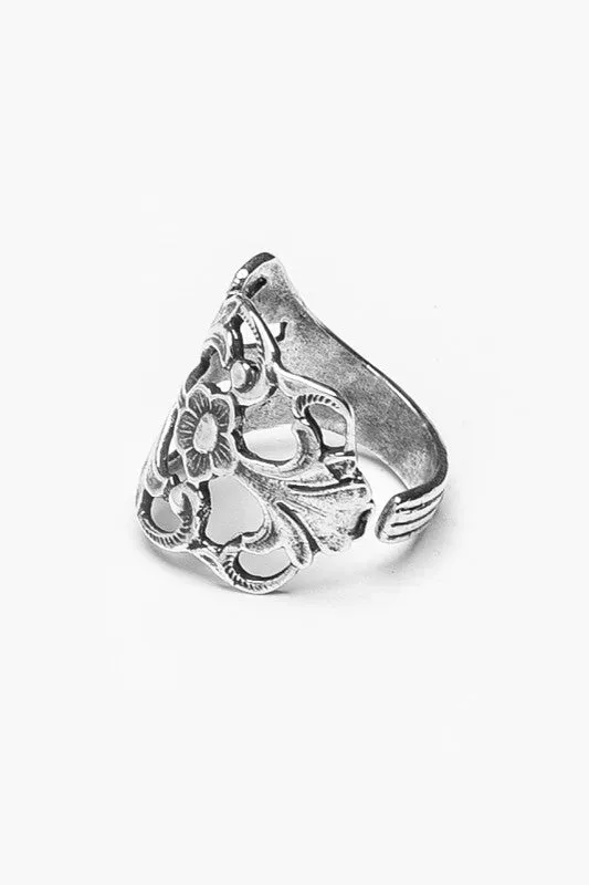 Hazel Sterling Silver Spoon Ring