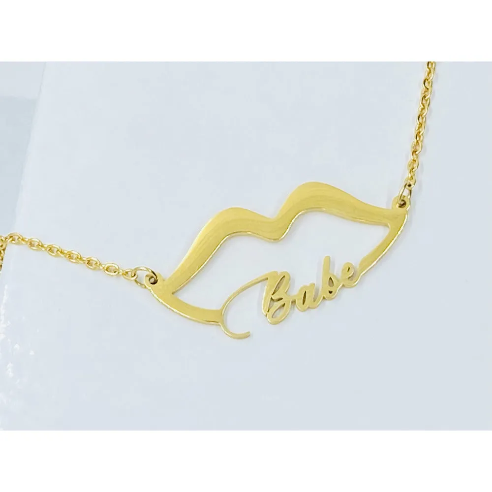 Heart of Gold Name Necklace - Love Key, Babe, Sophistycat