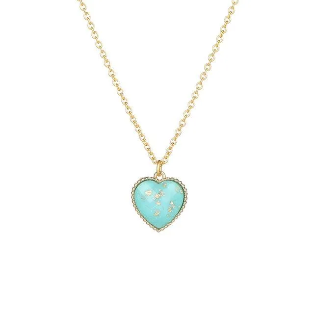 Heart Shape Pendant Link Chain Necklaces for Women Romantic Jewelry