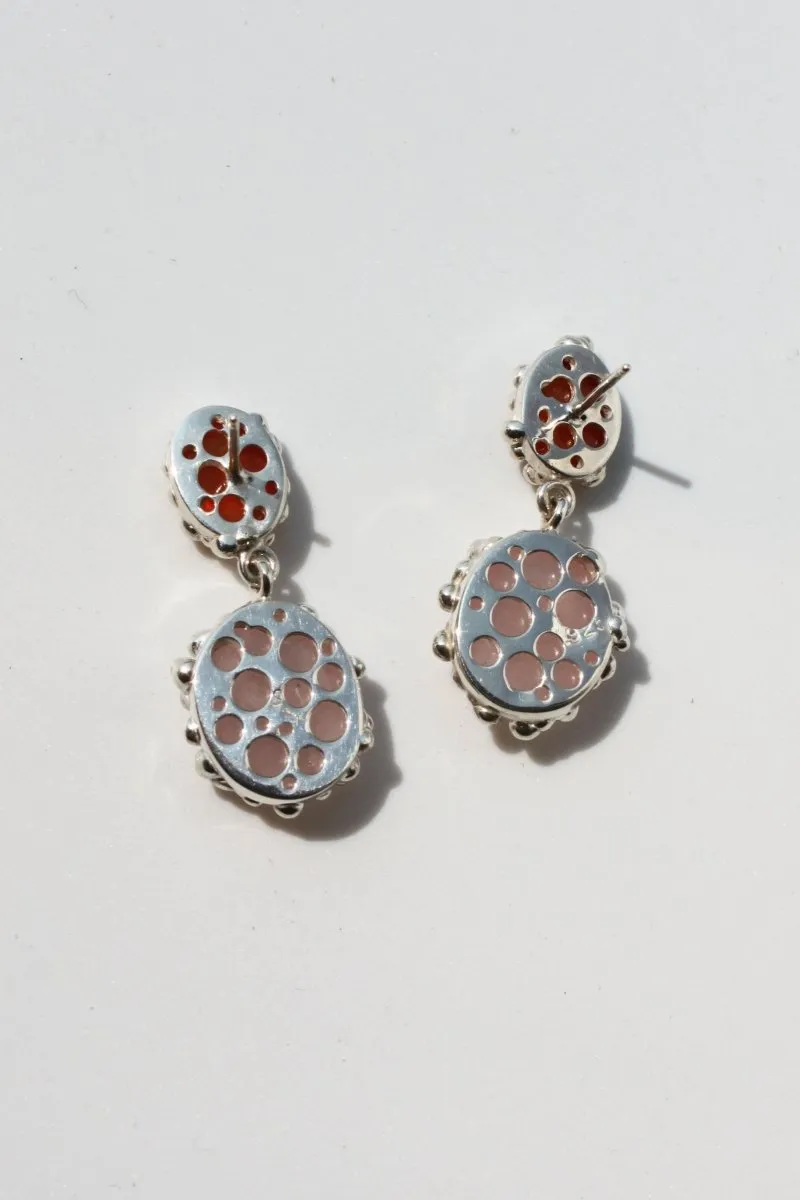 House of Hudson Blobby Carnelian and Rose Quartz Earrings