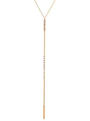 Jenna Crystal Pave Metal Bar Y Necklace