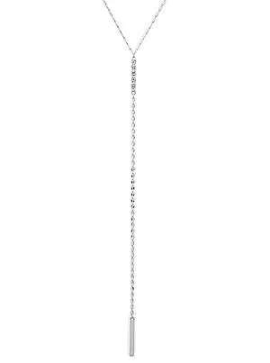 Jenna Crystal Pave Metal Bar Y Necklace