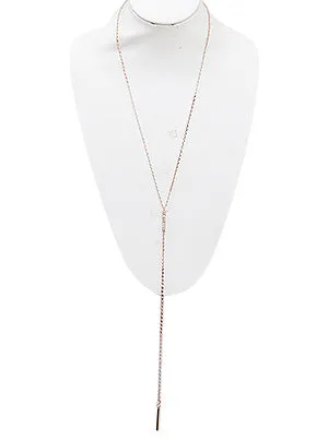 Jenna Crystal Pave Metal Bar Y Necklace