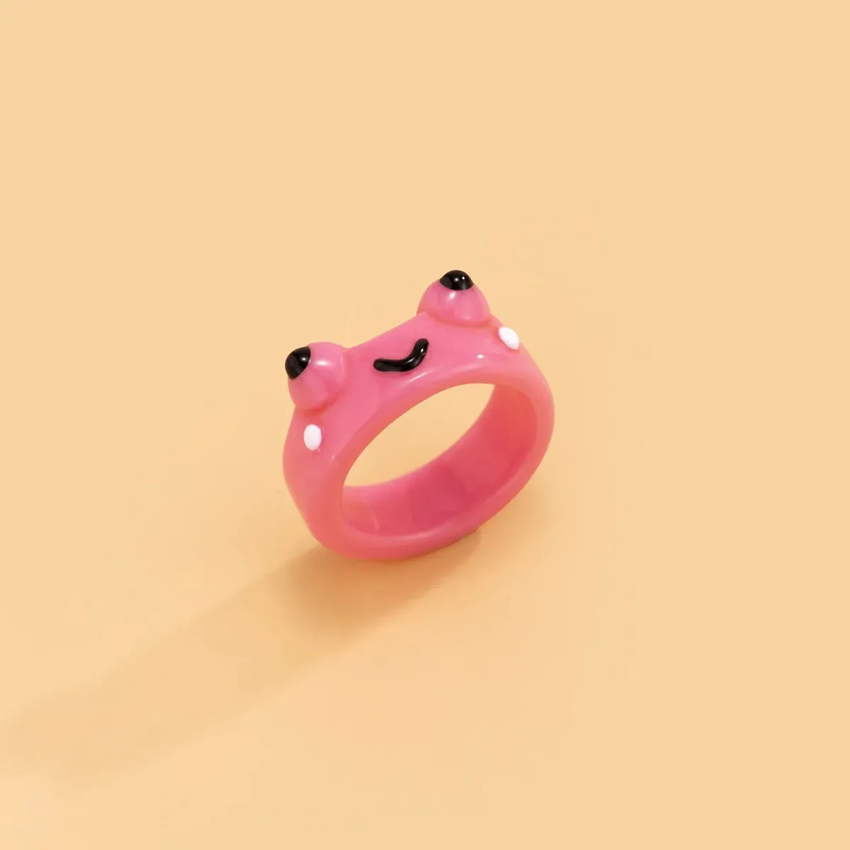 Kiss Jewelry Women Funny Monster Eyes Rings Cute Animals Two Color Cat Eyes Opening Y2K Finger Ring Sweet Kpop Accessories 2023