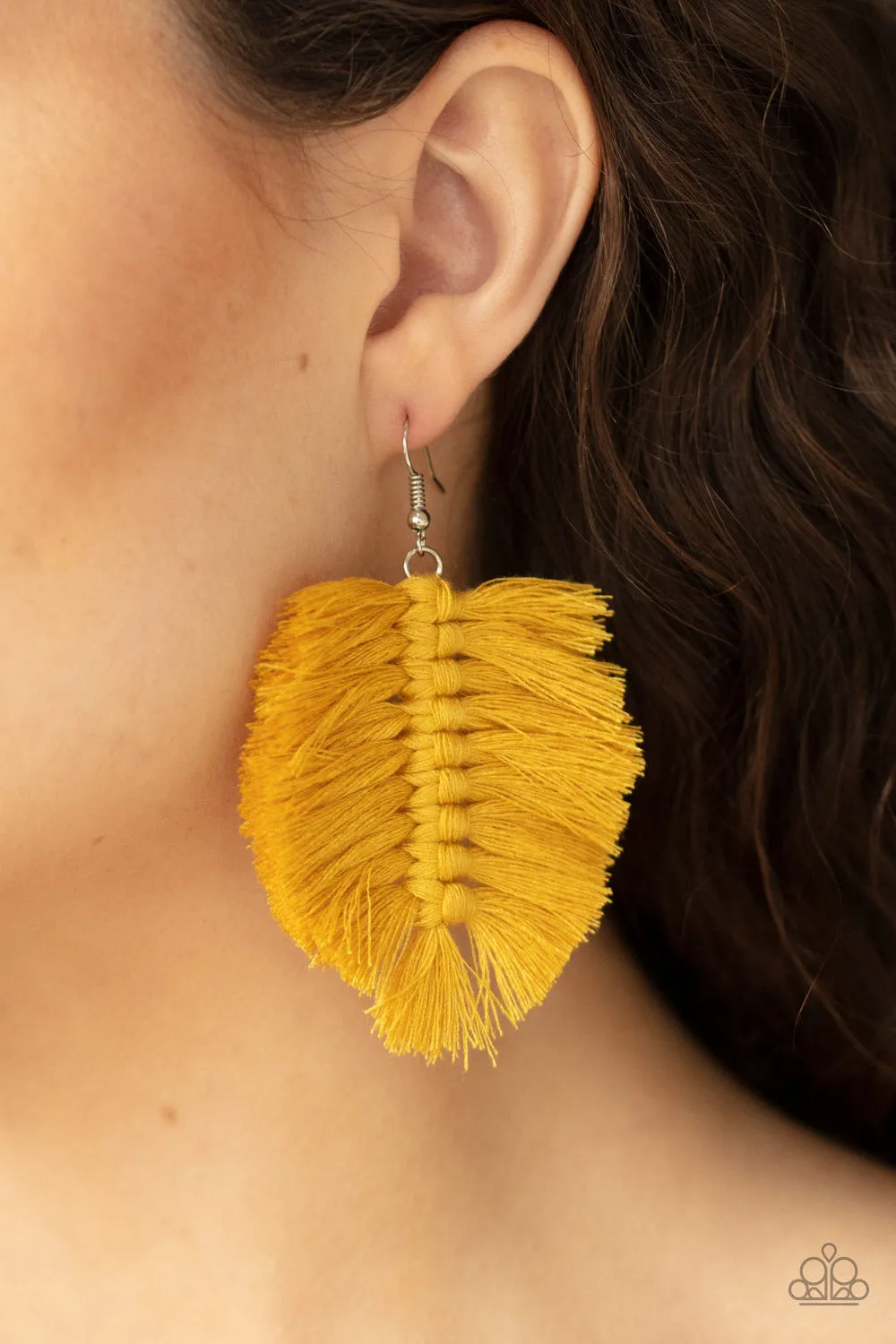 Knotted Native Yellow-Earrings