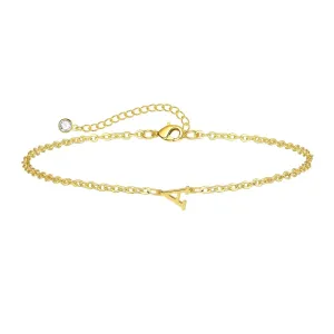 Kyerlyn Dainty Gold Initial Bracelets