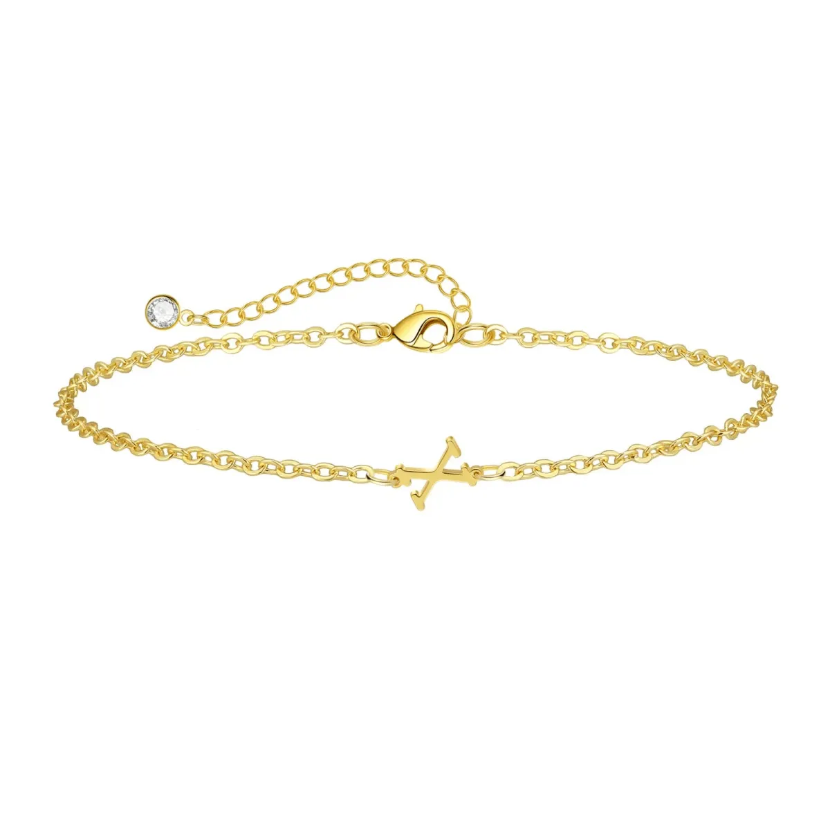 Kyerlyn Dainty Gold Initial Bracelets