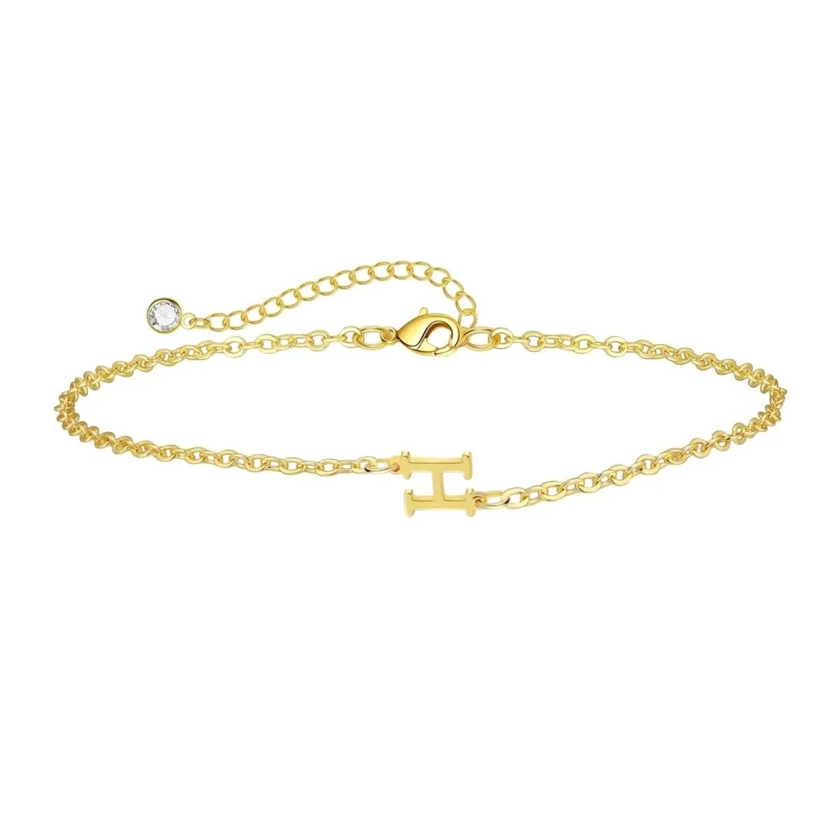 Kyerlyn Dainty Gold Initial Bracelets