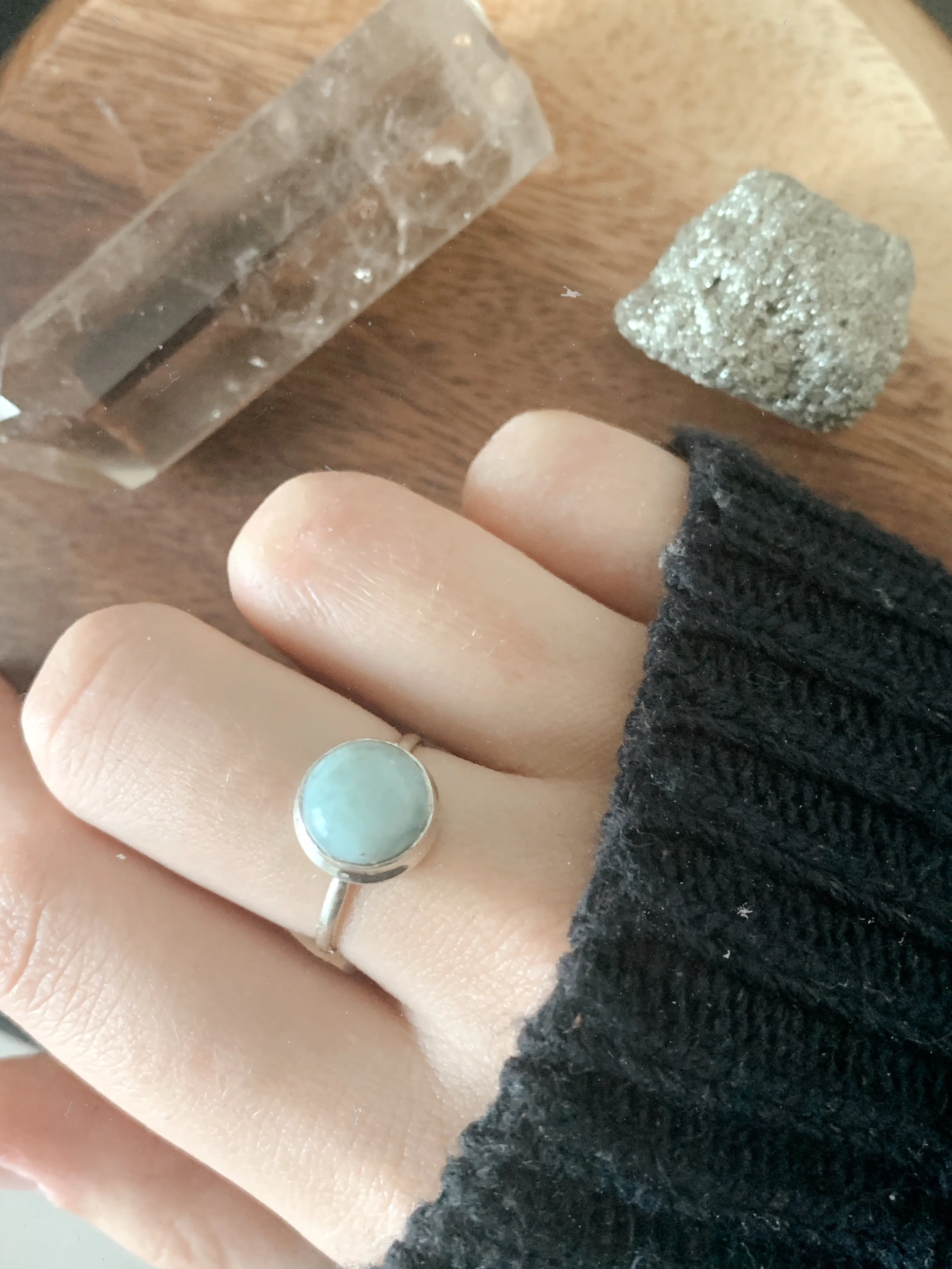 Larimar Ari Ring - Medium Round