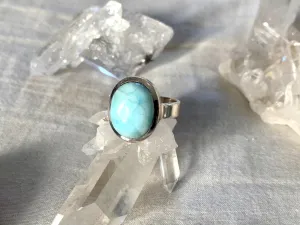 Larimar Naevia Ring - Sm. Oval (US 6.5 & 8)