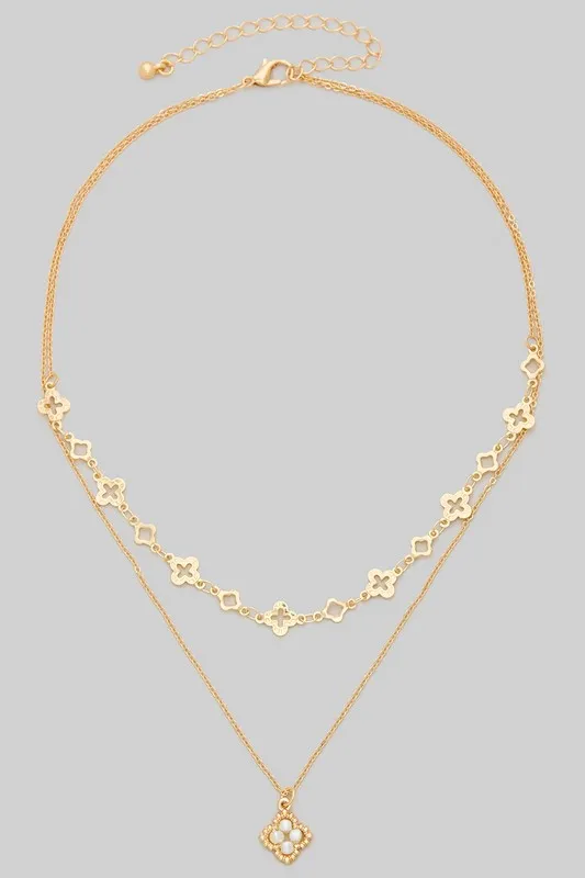 Looking For Love Layered Clover Necklace