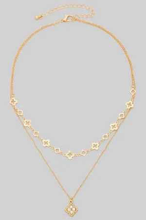 Looking For Love Layered Clover Necklace