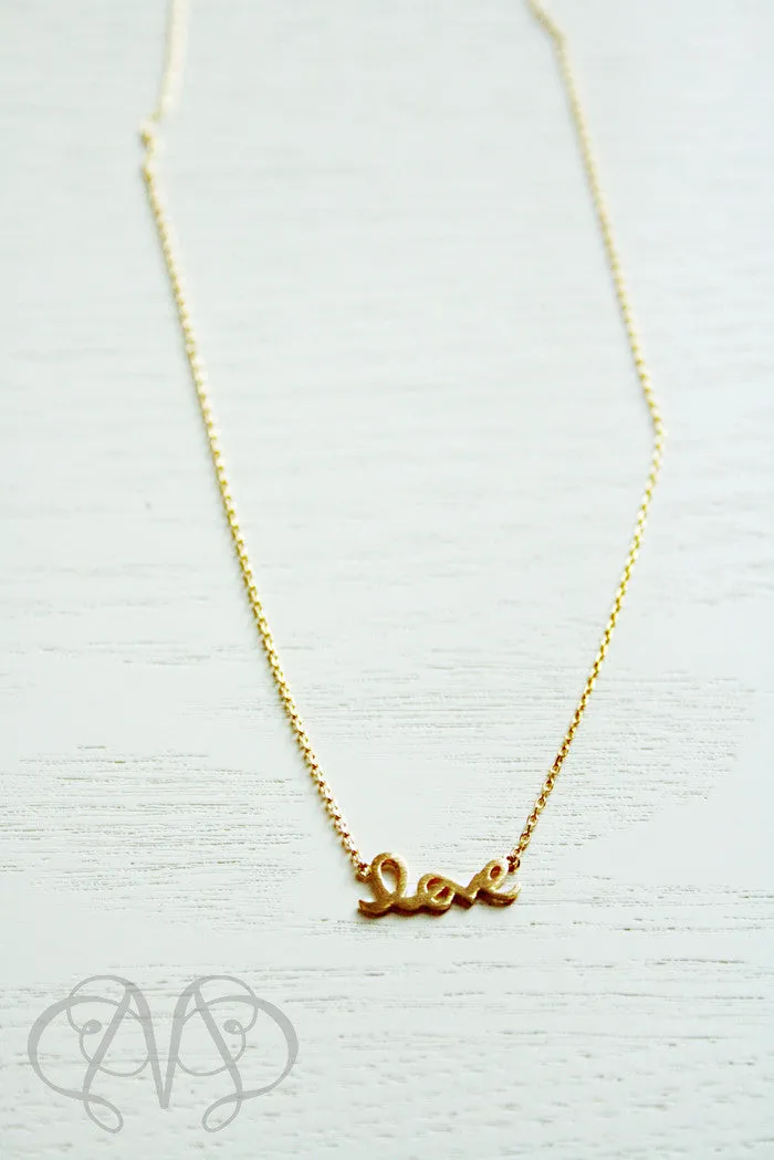 Love Script Necklace