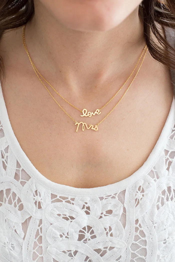 Love Script Necklace