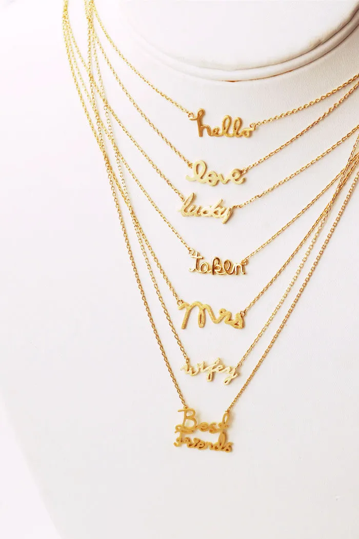 Love Script Necklace