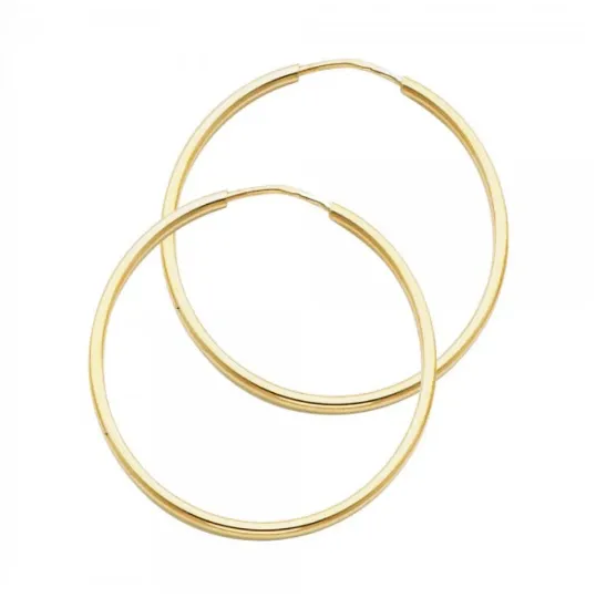 Medium Gold Huggie Hoop Earrings 30MM Width Model-120