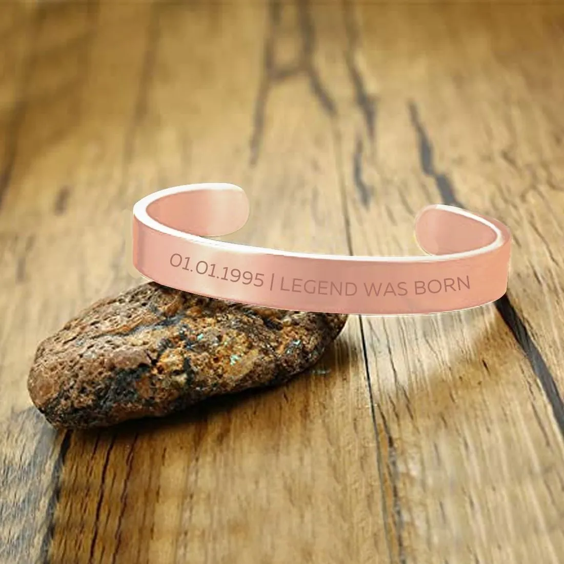 Mens Personalised Bracelet Gifts on Birthdays - Rose Gold Plated/Black Rhodium/Gold Plated - Add Date