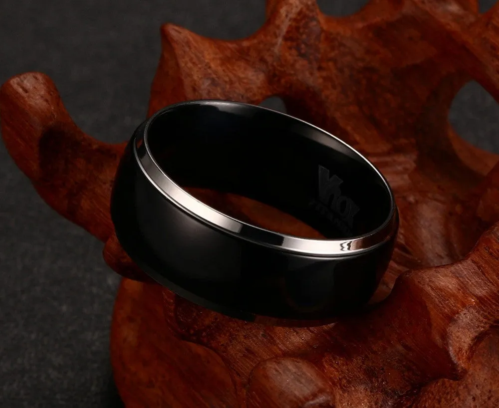 Mens Titanium Rings Black Men Engagement Wedding Rings Jewelry USA Size 100% Titanium Carbide