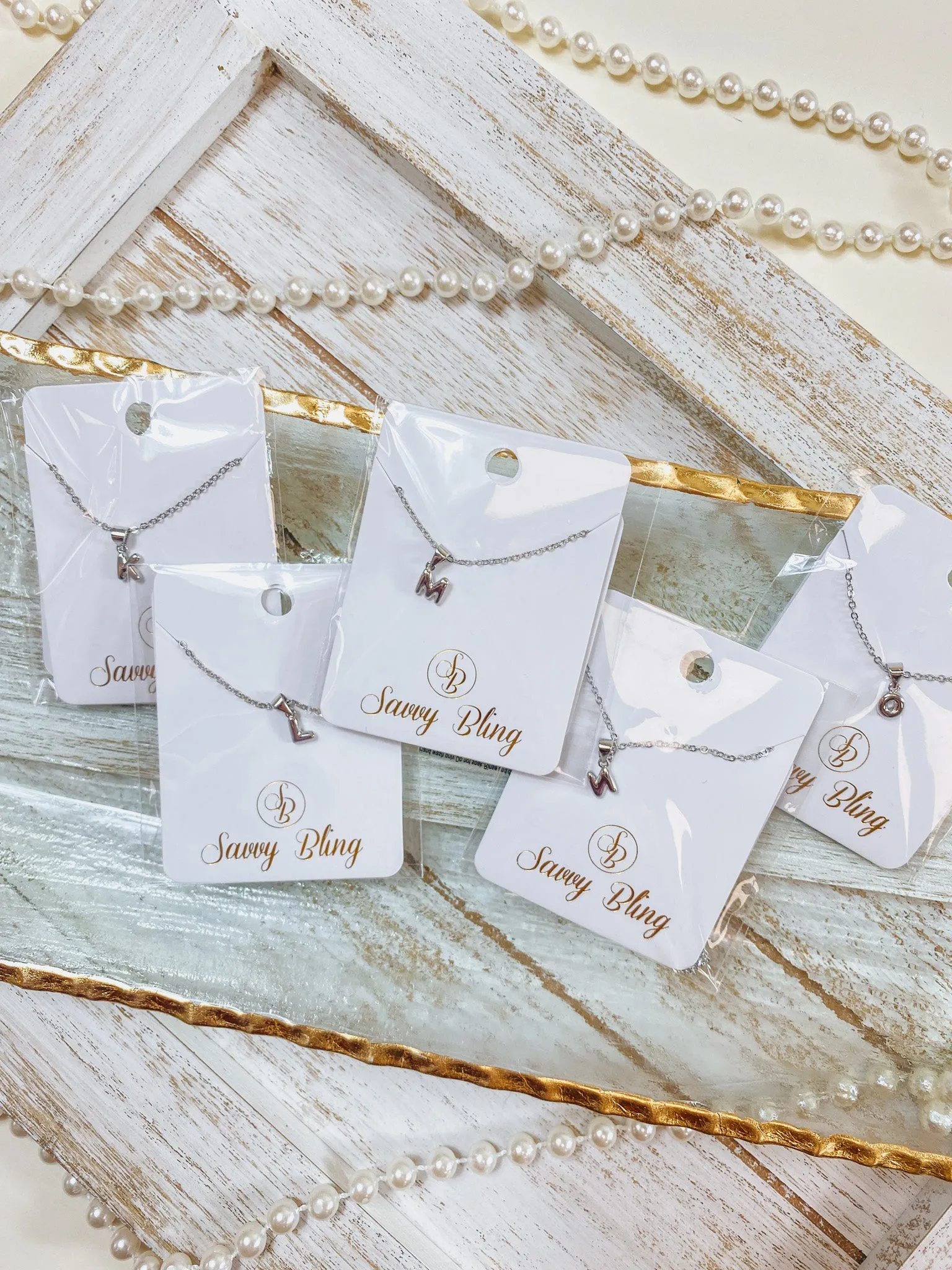 Mini Bubble Letter Initial Necklaces -2 Colors