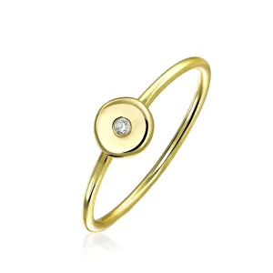 Minimalist CZ 14K Gold Plated Cocktail Statement Ring with Celestial Star Design