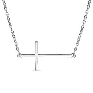 Minimalist White Opal Cross Pendant Necklace Rose Gold Sterling Silver for Teens