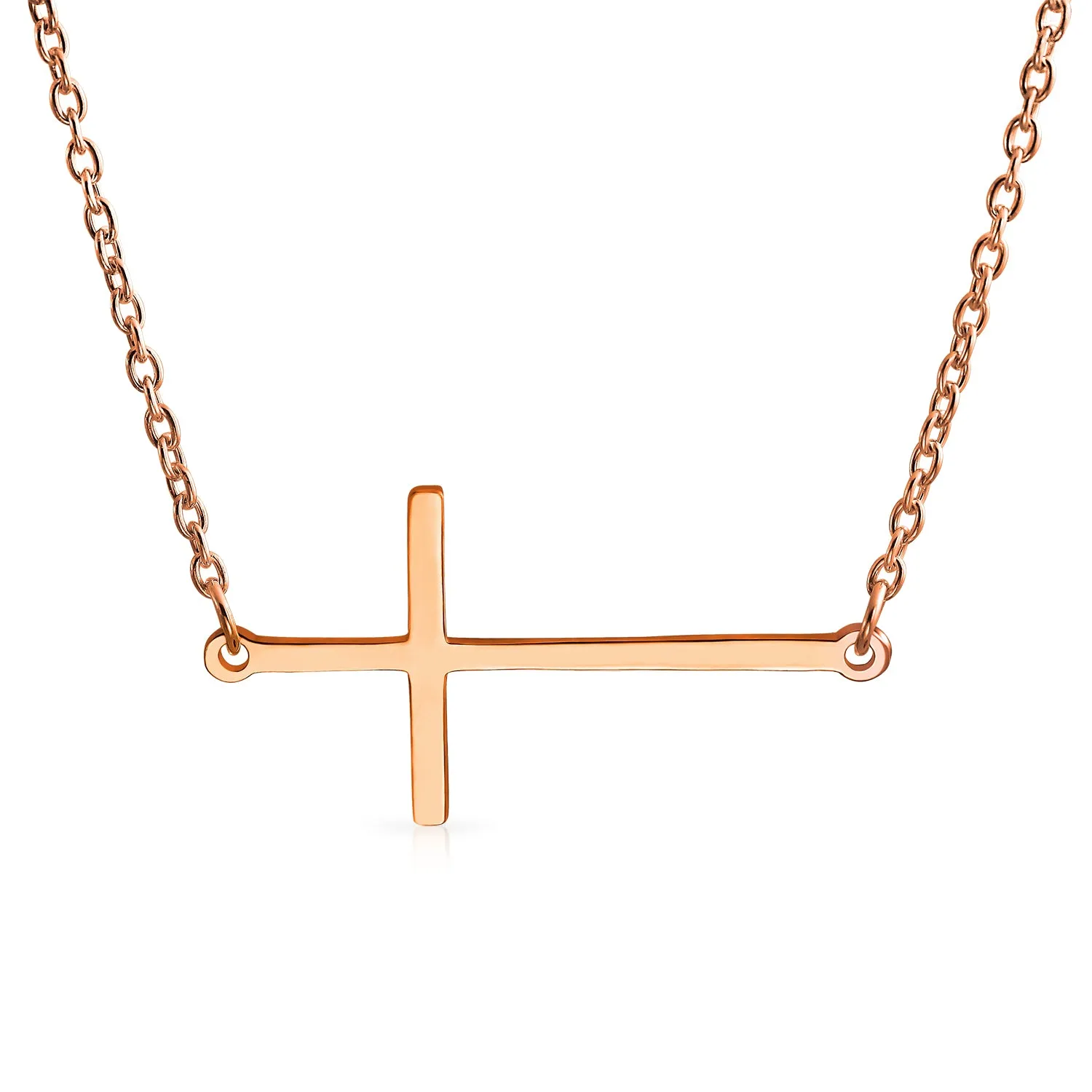 Minimalist White Opal Cross Pendant Necklace Rose Gold Sterling Silver for Teens