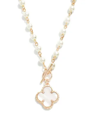 Mother Of Pearl Chain With Delicate Clover Toggle