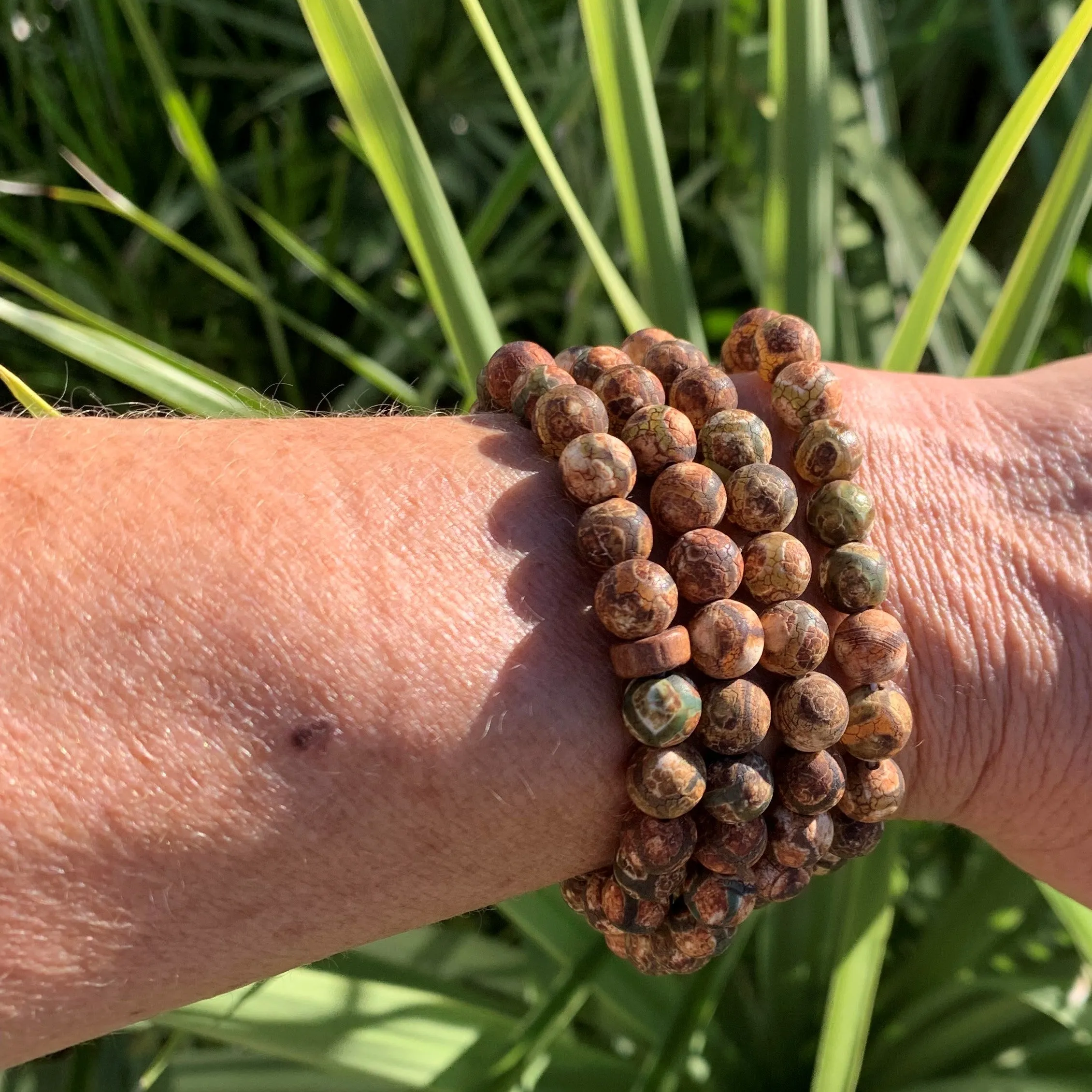 Natural wood bracelet, wenge wood beads and sandalwood, men's bracelet