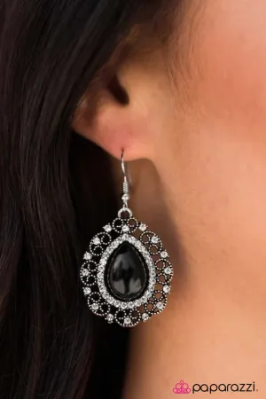 Paparazzi Earring ~ Always Wear Your Crown - Black