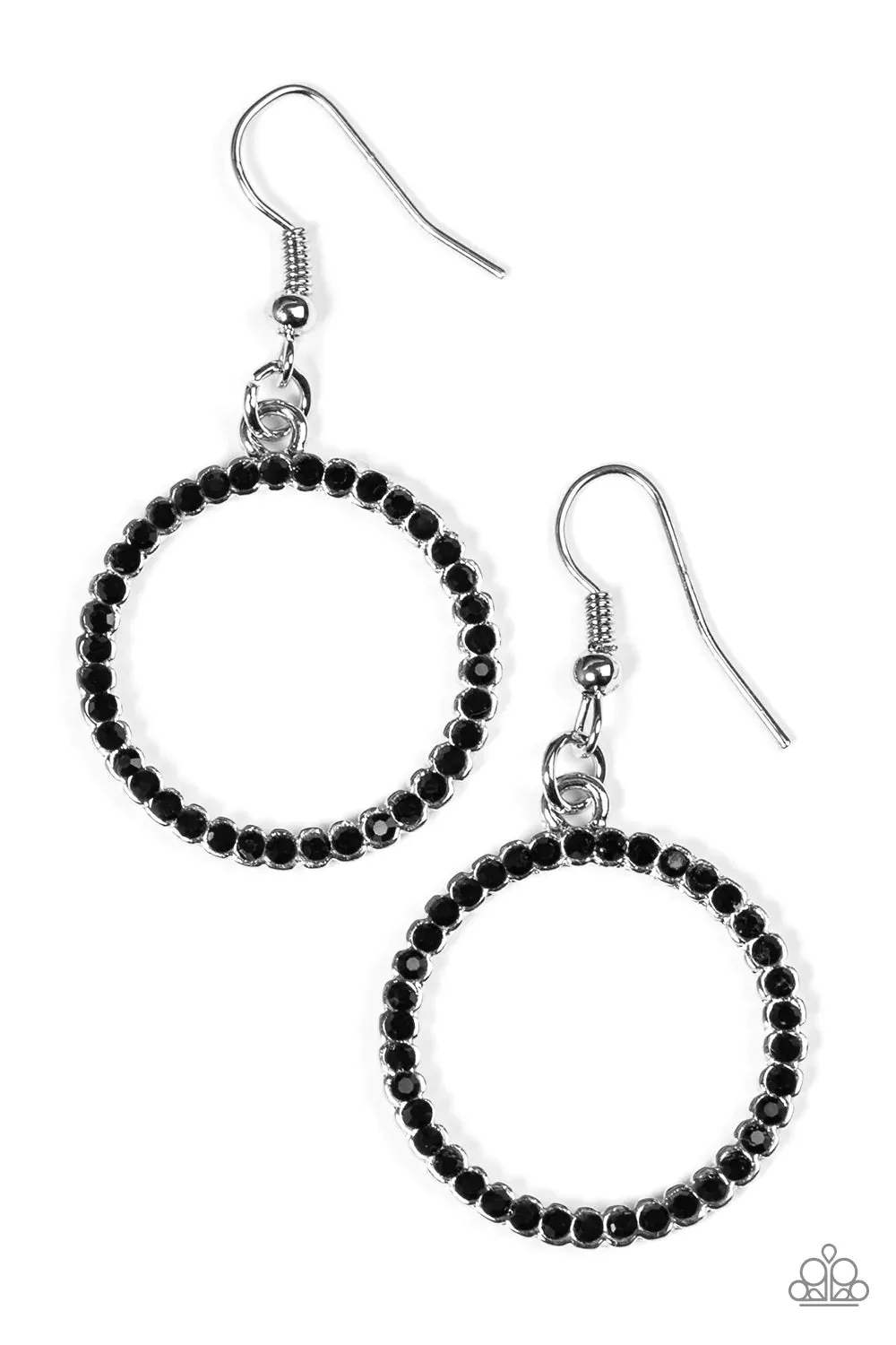 Paparazzi Earring ~ Champagne Chic - Black