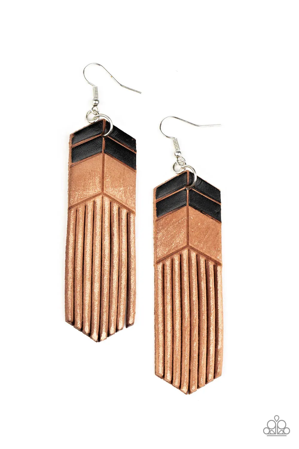 Paparazzi Earring ~ Desert Trails - Black