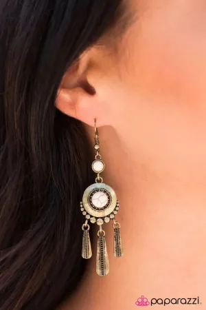 Paparazzi Earring ~ Open Sesame - White