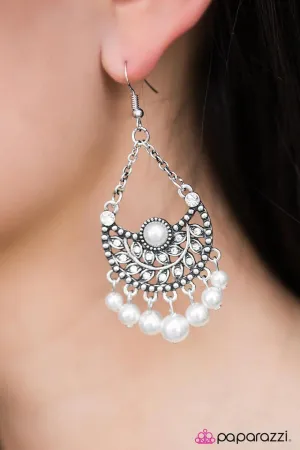 Paparazzi Earring ~ Opulent Orchards - White