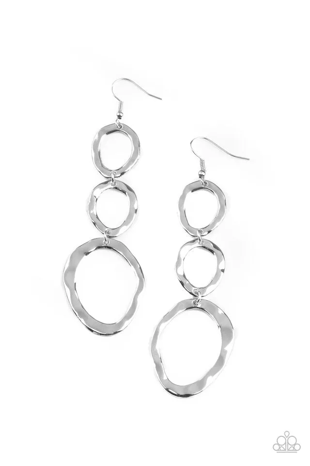 Paparazzi Earring ~ So OVAL It! - Silver