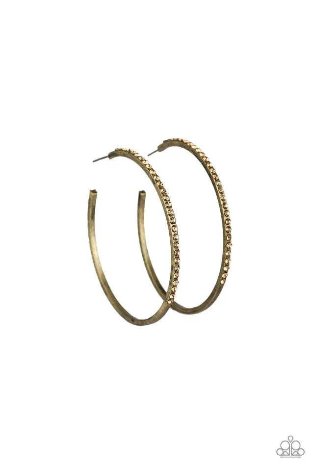 Paparazzi Earring ~ Trending Twinkle - Brass