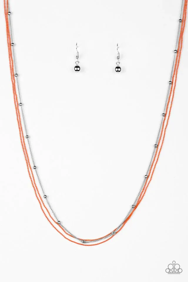 Paparazzi Necklace ~ Colorfully Chic - Orange