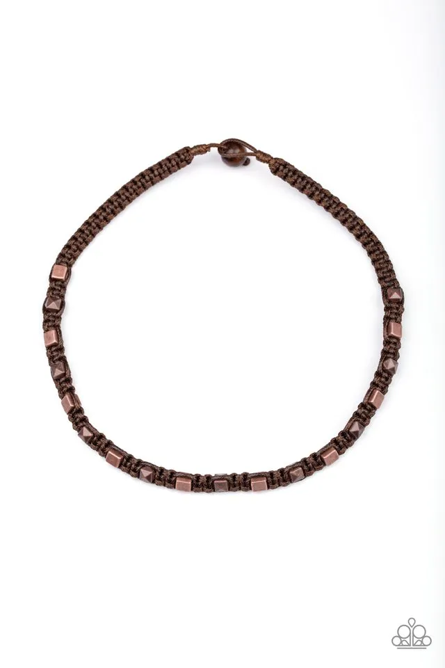 Paparazzi Necklace ~ Grunge Rush - Brown